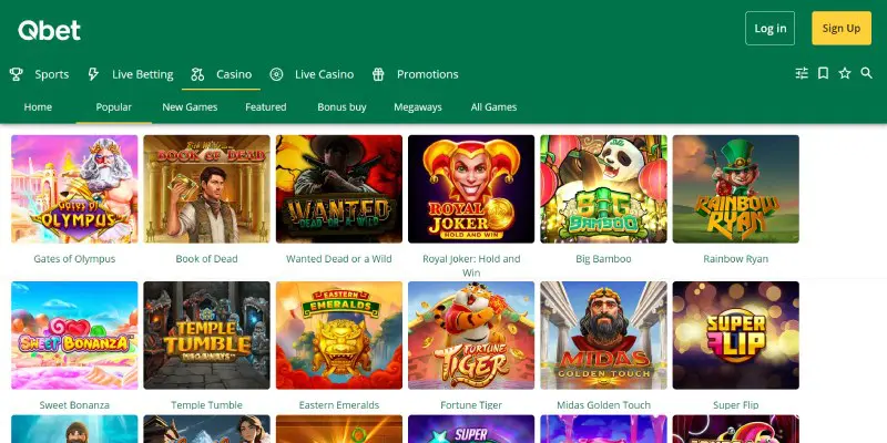 Qbet Casinospellen